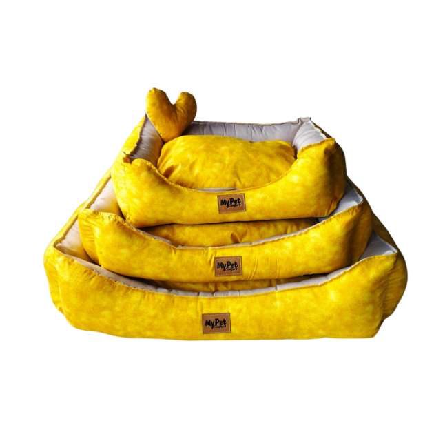 Cama Luxo para Cães Glam Amarelo - Kit c/ 3 unid