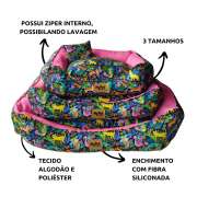 Cama Luxo para Cães Savana Rosa - Kit c/ 3 unid