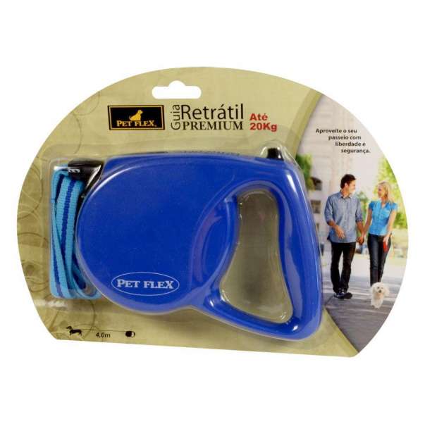 Guia Pet Flex 4m/20Kg Premium-Azul