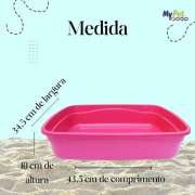 Kit Higiênico Caixa Areia+Pá para Toalete de Gato Rosa