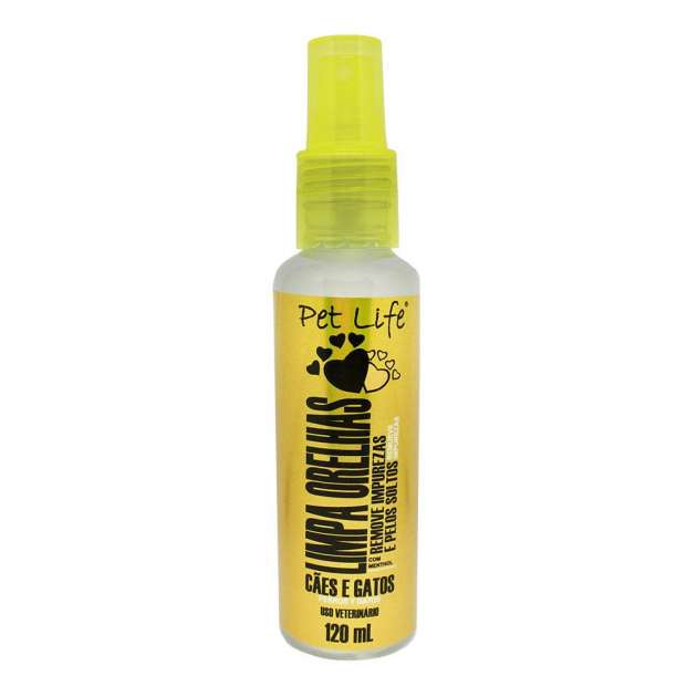 Loção Limpa Orelha Pet Life 120ml para Cães e Gatos