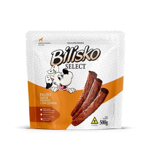 Palito Bilisko Grosso Frango, Bifinho Palito para Cachorro, 500g