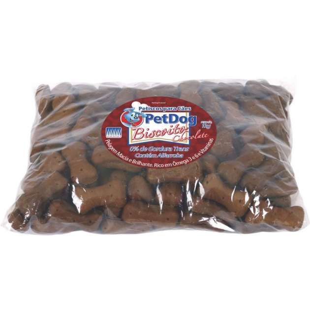 Biscoito Chocolate, Petisco para Cachorro, 1Kg