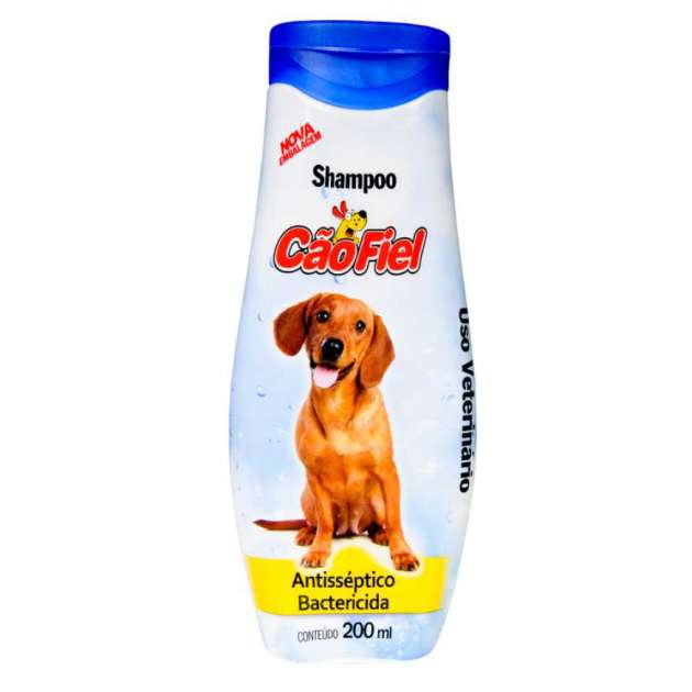 Shampoo Antisséptico e Bactericida Cão Fiel, para Cães e Gatos, 200mL