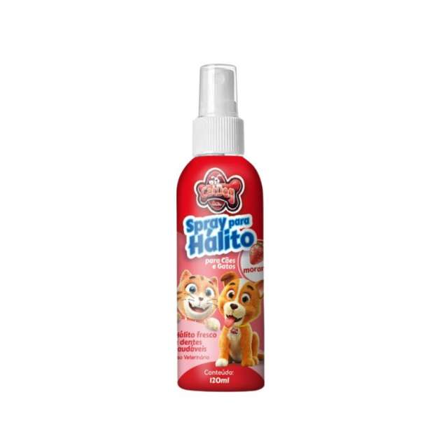 Spray para Mau Hálito, Morango, Cães e gatos, Hálito Fresco, 120mL