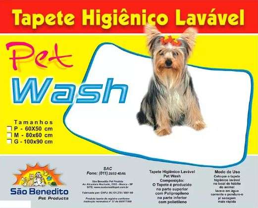 Tapete Para Cães Higiênico Lavável Pet Wash P 60x50cm